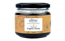 Azafran Wild Forest Organic Honey   Glass Jar  340 grams